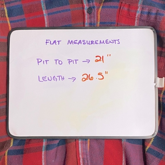 Roots Red Blue Plaid Flannel Button Up Top S - Picture 8 of 11